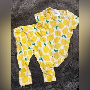 Hanna Andersson Lemon Print Bodysuit and Pants